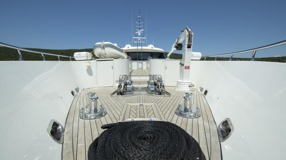 Several yacht winches to anchor the luxury yacht safely.